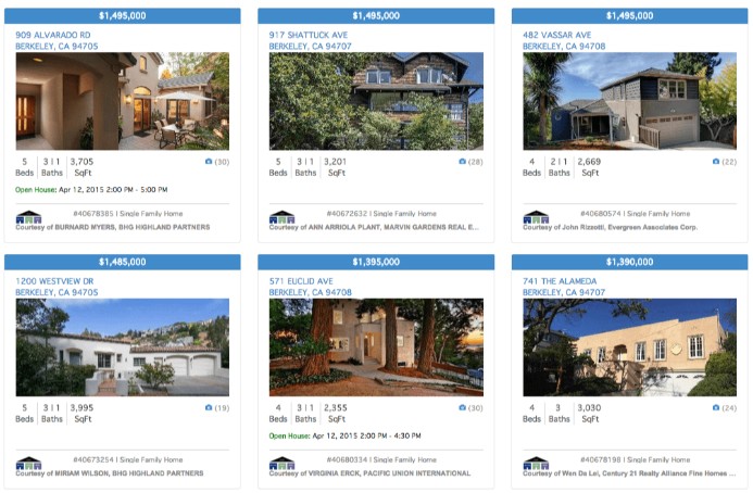 Luxury real estate listing grid preview